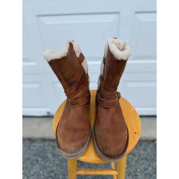 UGG Other - UGG Adirondack Tall Boots Chestnut Leather Shearling Lined Winter 1005380 Mens 9